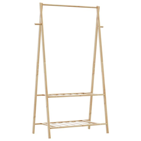 vidaXL drēbju plaukts ar plauktiem 96x45,5x150,5 cm bambusa