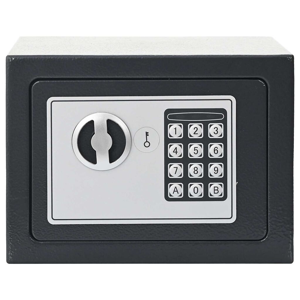 vidaXL Elektroniskais digitālais seifs Tumši pelēks 23x17x17 cm Tērauds