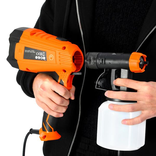 vidaXL elektriskais krāsas izsmidzinātājs, 3 uzgaļi, 500 W, 800 ml
