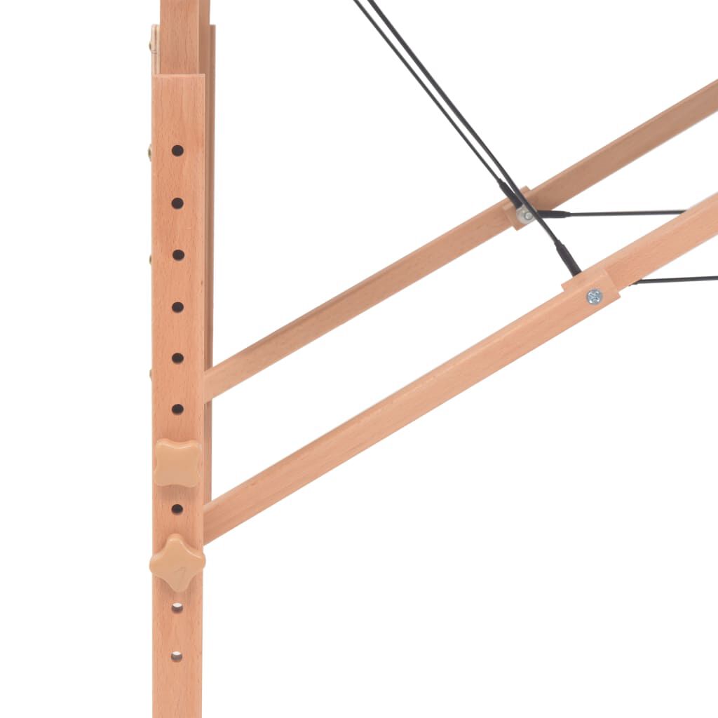 vidaXL masāžas galds un taburete, 3 daļas, saliekami, 10 cm, melni
