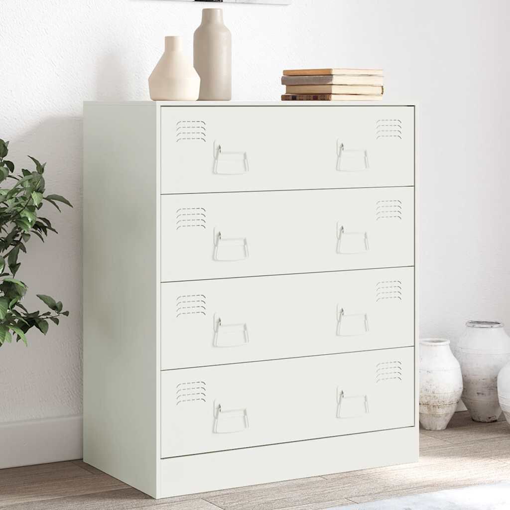 vidaXL kumode, balta, 67x39x83 cm, tērauds