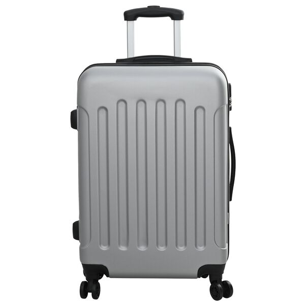 vidaXL koferu komplekts 3 gab. Cietā sudraba 20'' 24'' 28'' ABS