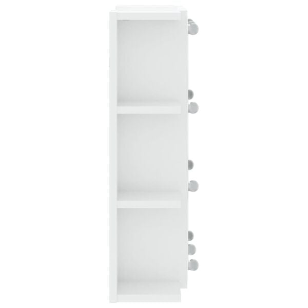 vidaXL spoguļskapītis ar LED, spīdīgi balts, 70x16,5x60 cm