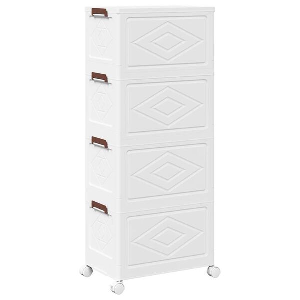 vidaXL Glabāšanas kaste ar riteņiem 4 līmeņu, 28 L, 48x29,5x112,5 cm