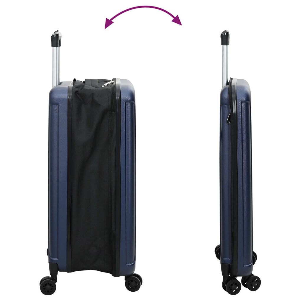 vidaXL salokāmais koferis cietā čaula 20'' Tumši zils 34x23x55.5 cm ABS