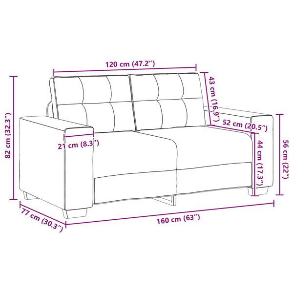 vidaXL Divvietīgs dīvāns Tumši zaļš 120 cm Samts