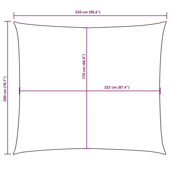 vidaXL saulessargs, taisnstūra forma, 2x2,5 m, balts oksforda audums
