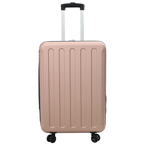 vidaXL Salokāms cietā apvalka koferis 24 '' Rozā zelta 43x27x66 cm ABS