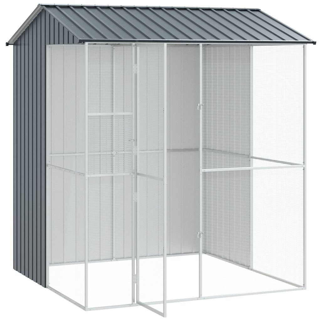 vidaXL Putnu voljērs Antracīts 215x210x247 cm Tērauds