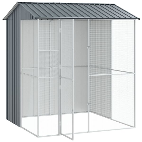 vidaXL Putnu voljērs Antracīts 215x210x247 cm Tērauds