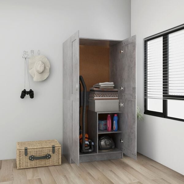 vidaXL skapis, pelēks, 82,5x51,5x180 cm, inženierijas koks