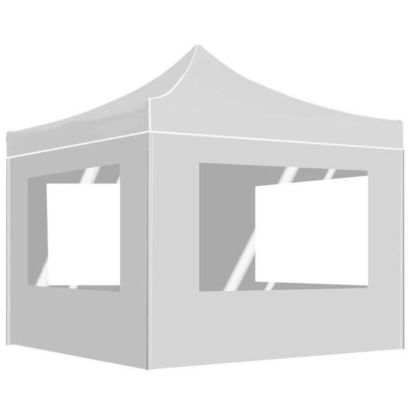 vidaXL saliekama svinību nojume ar sienām, balta, 2x2 m, alumīnijs