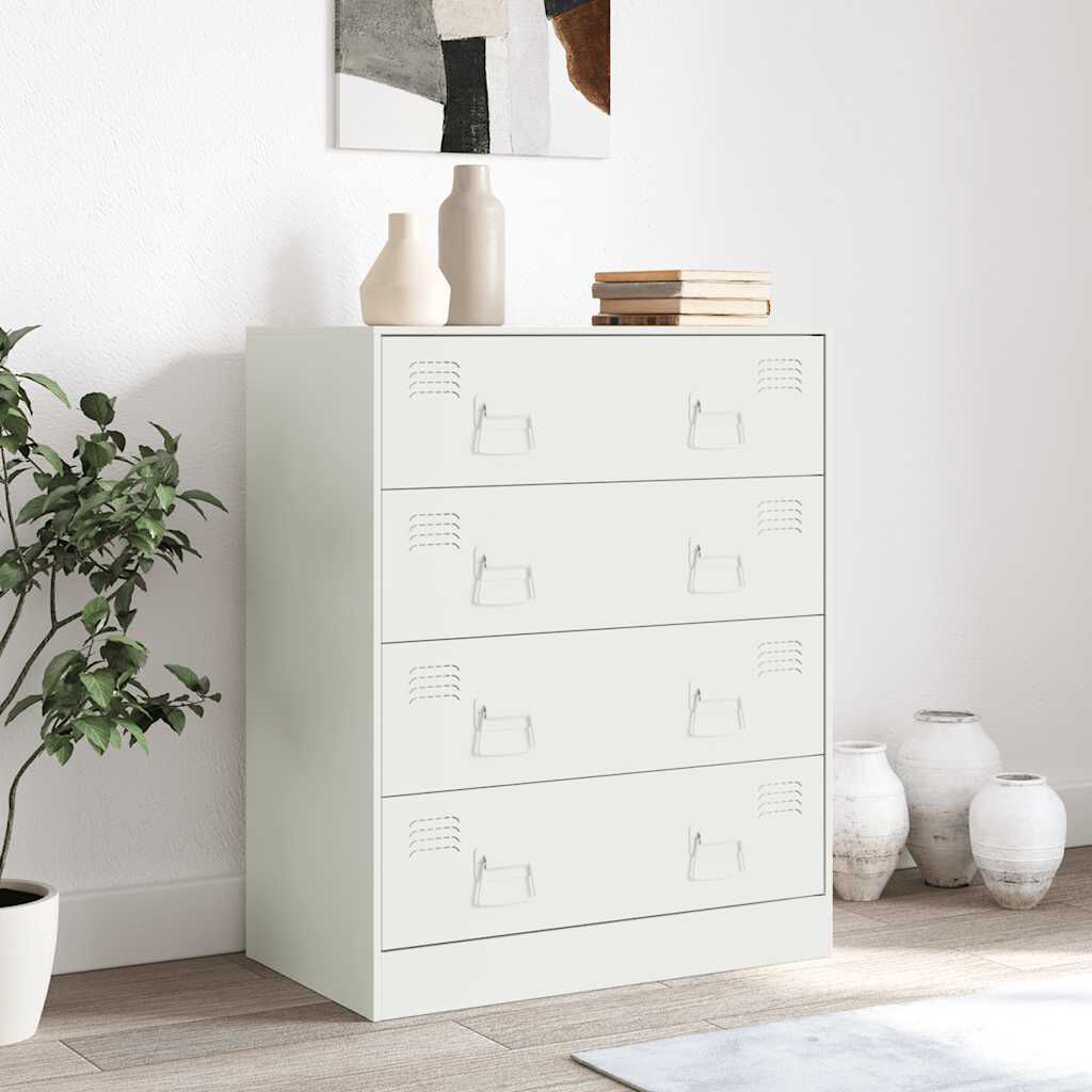 vidaXL kumode, balta, 67x39x83 cm, tērauds