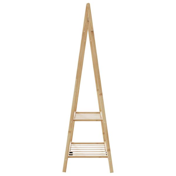 vidaXL drēbju plaukts ar plauktiem 96x45,5x150,5 cm bambusa