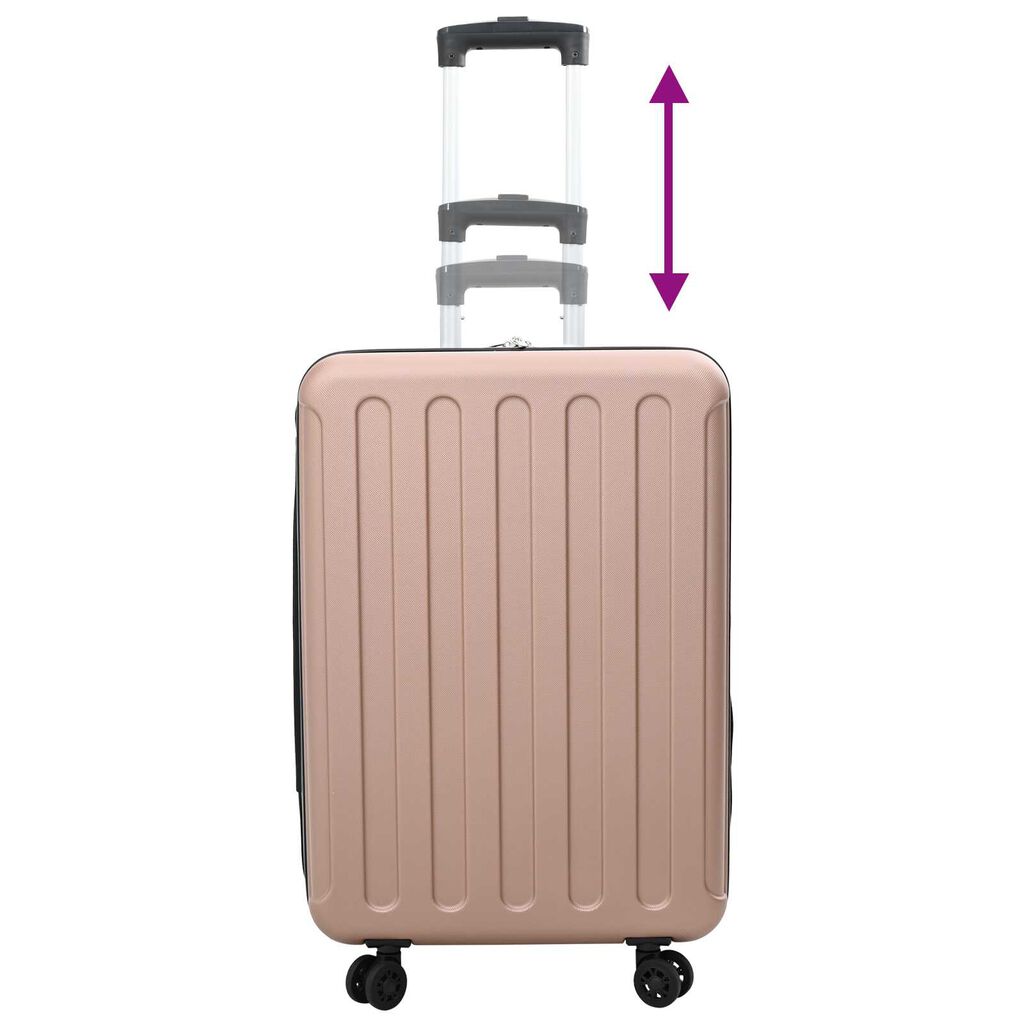 vidaXL Salokāms cietā apvalka koferis 24 '' Rozā zelta 43x27x66 cm ABS