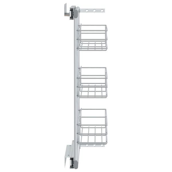 vidaXL izvelkami virtuves grozi, 3 līmeņi, sudrabaini, 47x15,5x55,5 cm