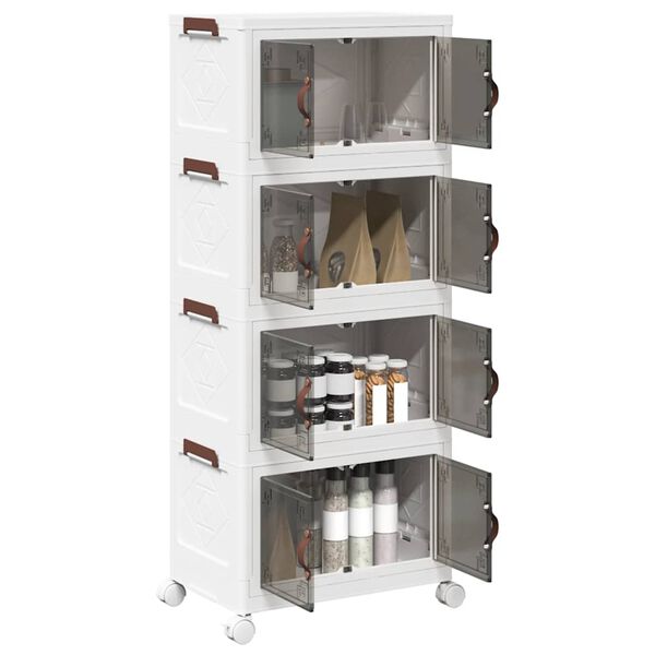 vidaXL Glabāšanas kaste ar riteņiem 4 līmeņu, 28 L, 48x29,5x112,5 cm