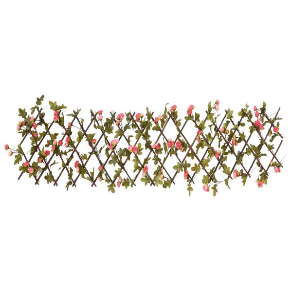 vidaXL mākslīgās efejas špalera, paplašināma, tumši rozā, 180x20 cm