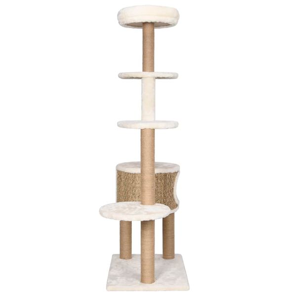 vidaXL kaķu māja ar stabiem nagu asināšanai, 148 cm, jūraszāles