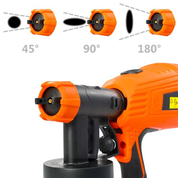 vidaXL elektriskais krāsas izsmidzinātājs, 3 uzgaļi, 500 W, 800 ml