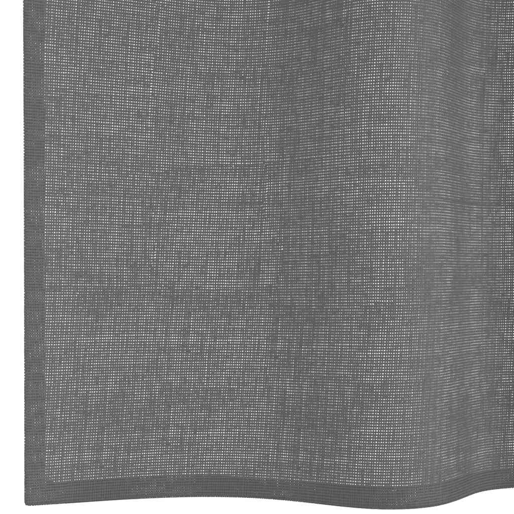 vidaXL voile aizkari ar starplikām, 2 gab., tumši pelēki, 140x175 cm