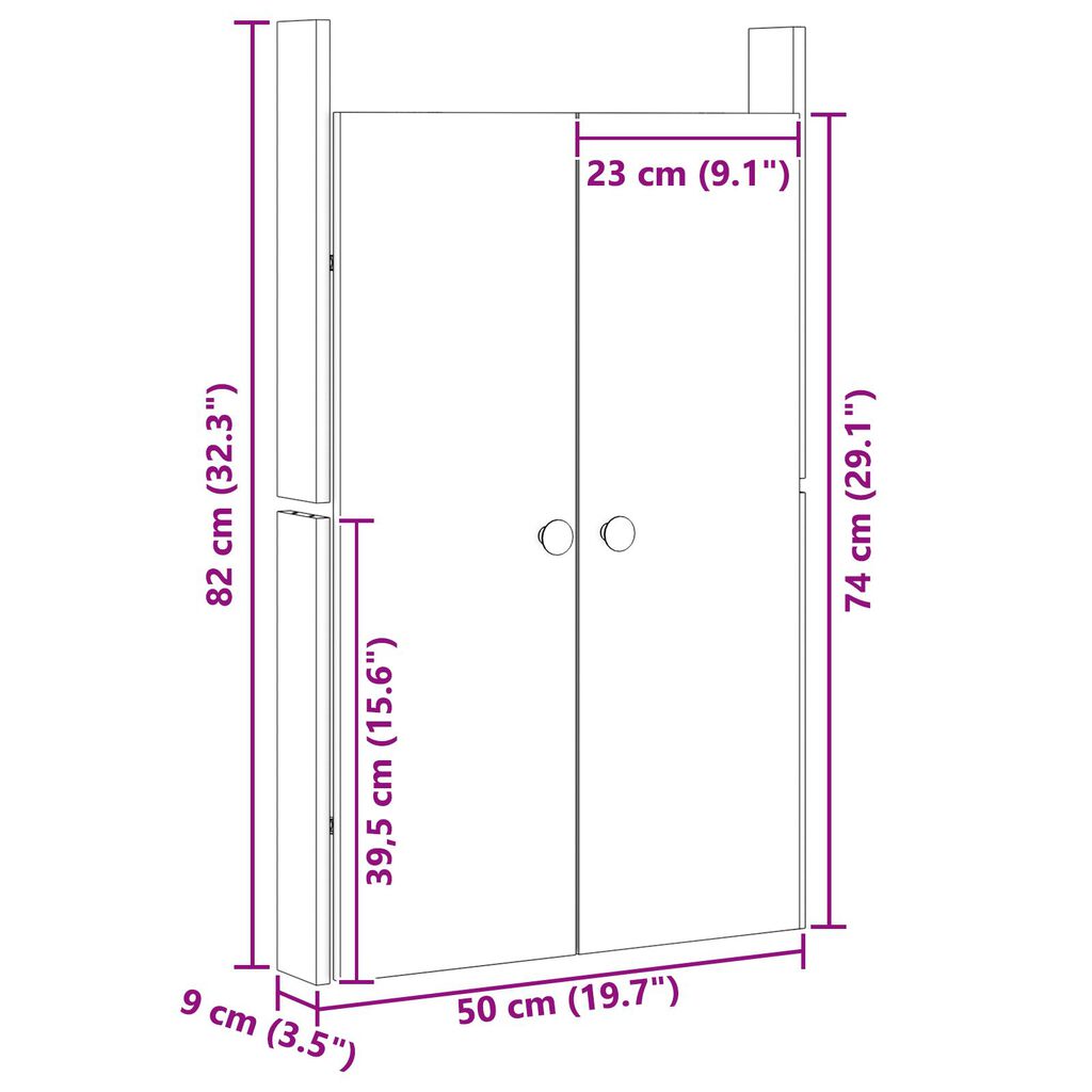 vidaXL Āra virtuves durvis 50x9x82 cm Ciets koka priede