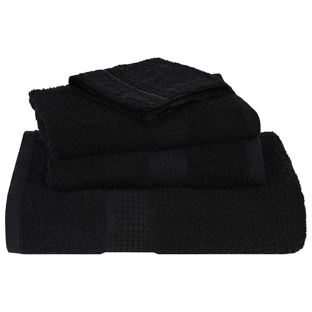 vidaXL dvieļu komplekts, 6 gab., melns, 360 gsm, 100% kokvilna
