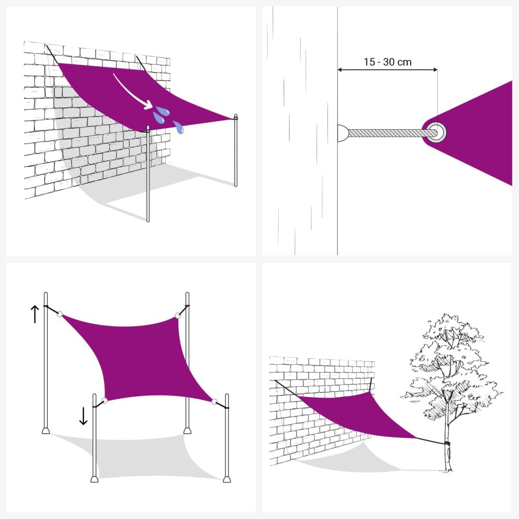 vidaXL saulessargs, taisnstūra forma, 2x2,5 m, balts oksforda audums