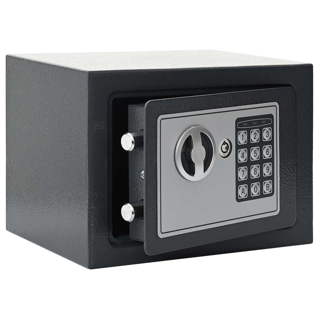 vidaXL Elektroniskais digitālais seifs Tumši pelēks 23x17x17 cm Tērauds