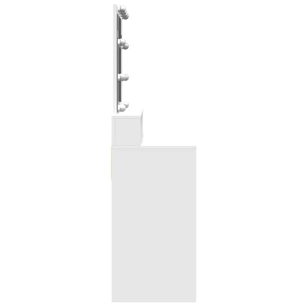 vidaXL spoguļgaldiņš ar LED, 80x41x144,5 cm, balts