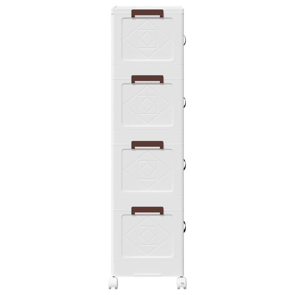 vidaXL Glabāšanas kaste ar riteņiem 4 līmeņu, 28 L, 48x29,5x112,5 cm
