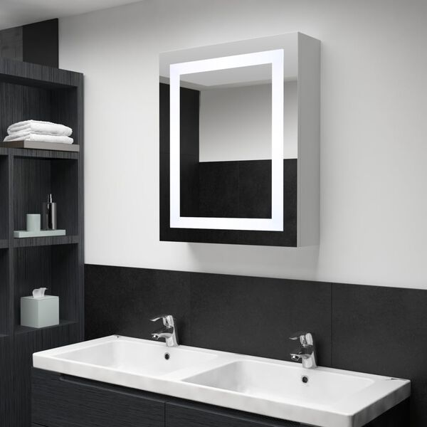 vidaXL vannasistabas skapītis ar spoguli un LED, 50x13x70 cm