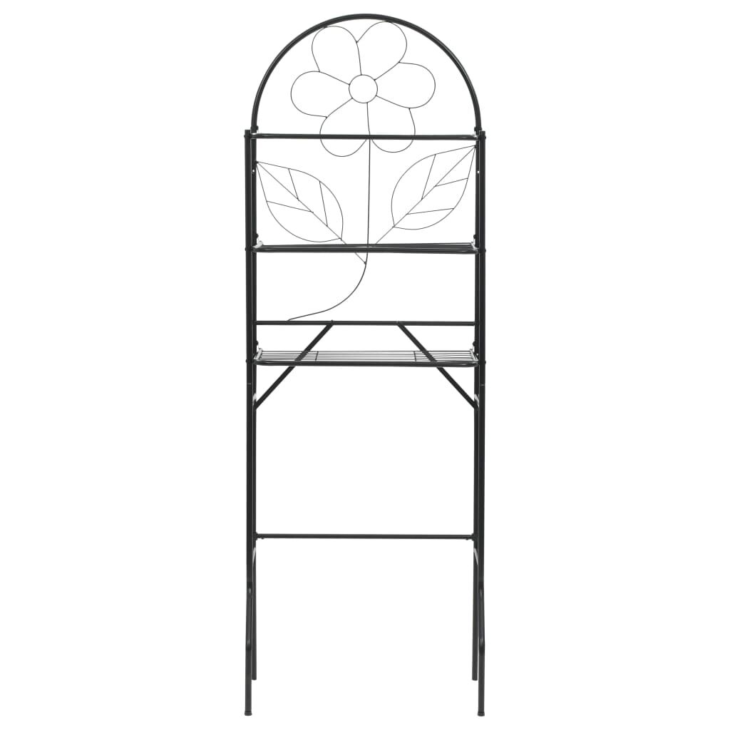 vidaXL vannasistabas plaukts, melns, 60x33x174 cm