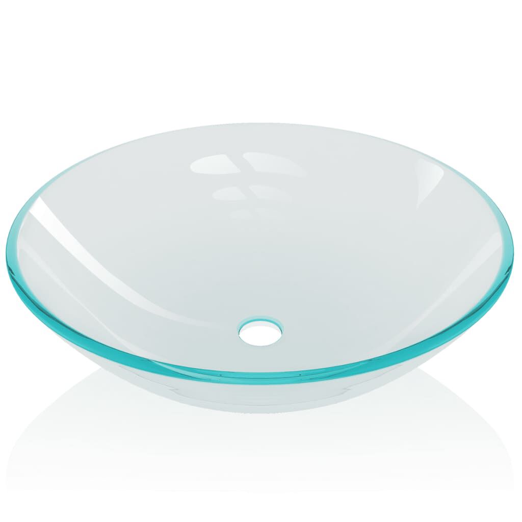 vidaXL izlietne no rūdīta stikla, 42 cm, caurspīdīga